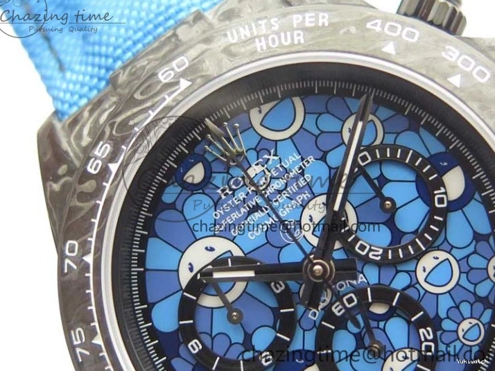 Edition Dial Daytona DIW Strap Blue Carbon A4130 Light Blue OMF Best Light Nylon on 1123